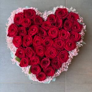 Cœur roses rouges