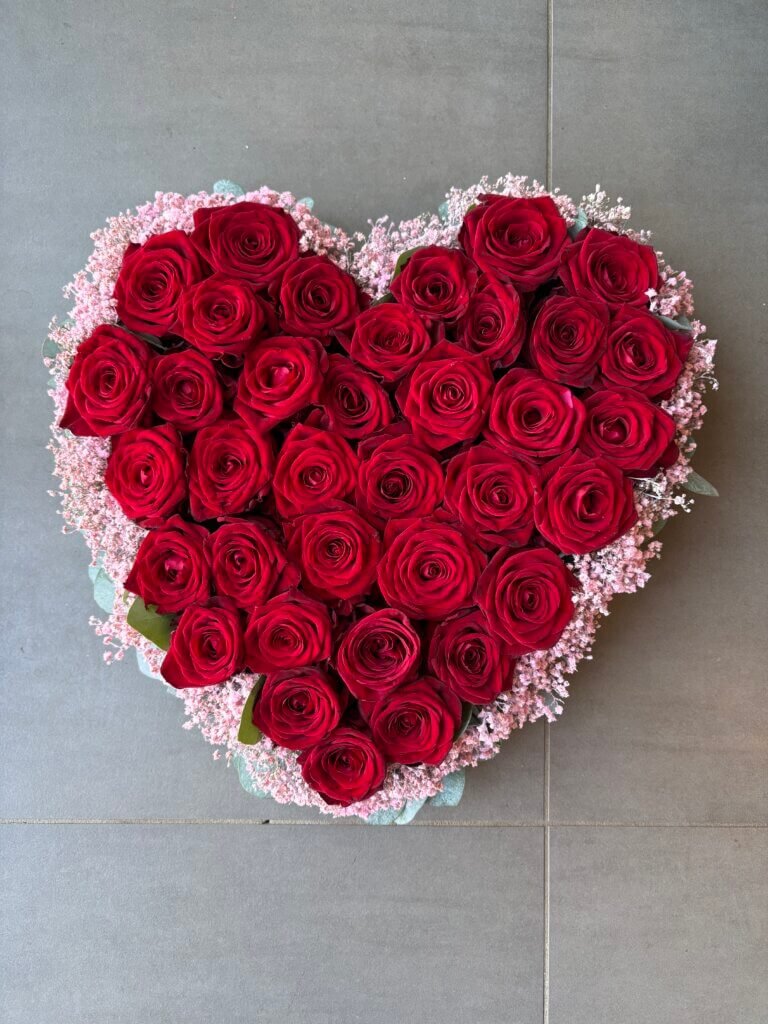 Cœur roses rouges