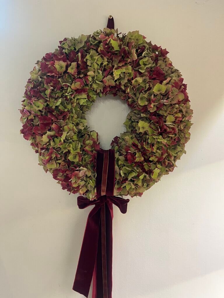 Couronne d’hortensias